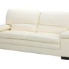 Conjunto De Sofa | Vente-unique Sofa De 3+2 Lugares Em Pele De Bufalo Cor Marfim - Mimas Ii