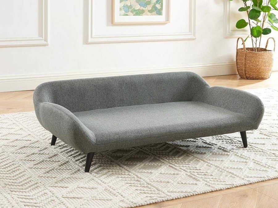 Acessorios Para Animais De Estimacao | Vente-unique Sofa Para Animais Em Tecido E Pes Em Metal C.99 X L.61 Cm Cinza - Zolia