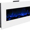 Lareira Eletrica | FLAMATECH Lareira Eletrica De Parede Lalita - C110 X L14 X A49 Cm - Branco