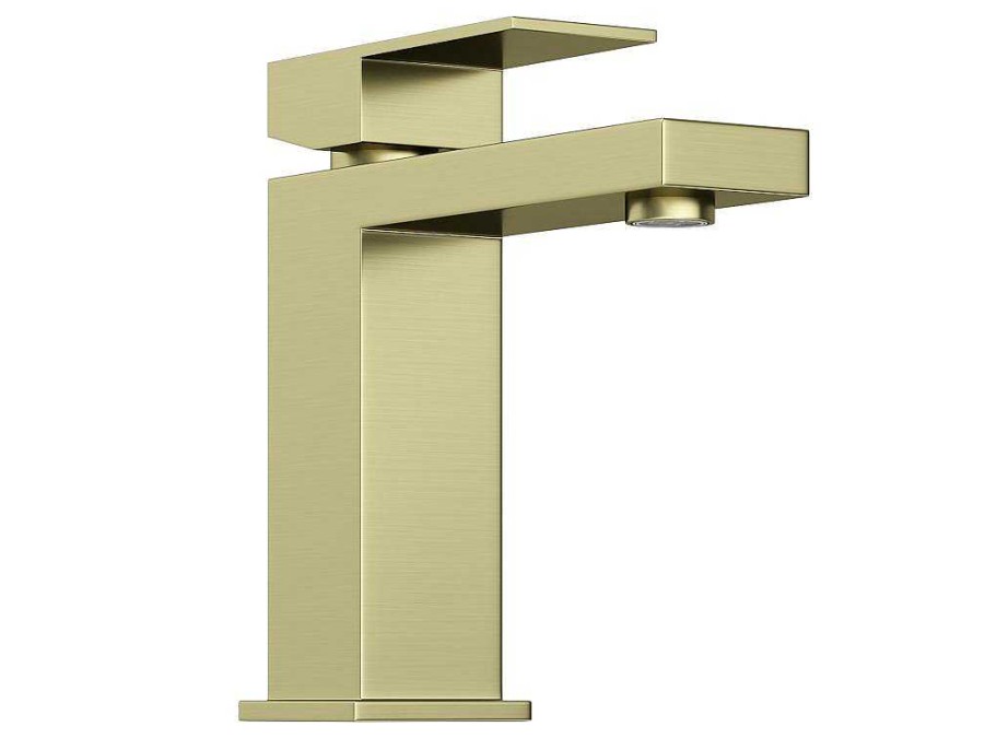 Torneira | Shower & Design Torneira Misturadora Mecanica Quadrada A15,7 Cm Dourado Acabamento Acetinado - Vipava