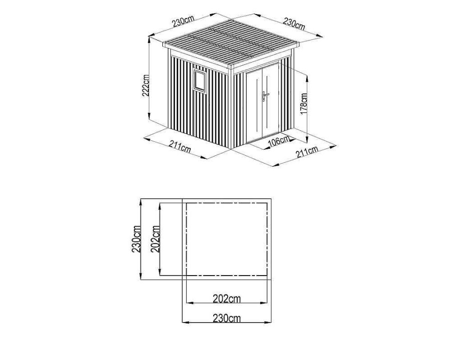 Abrigos De Jardim | EXPERTLAND Abrigo De Jardim Aco Galvanizado Cinzento 4,4 M - Rivola