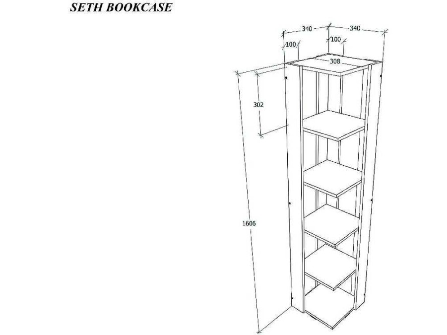 Biblioteca, Vitrina, Estante | EPIKASA Estante Isotta, Branco, 34X34X161 Cm, Epikasa