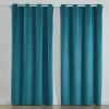 Textil De Casa | OZAIA Conjunto De 2 Cortinas Em Veludo 140 X 260 Cm Azul - Ahtari