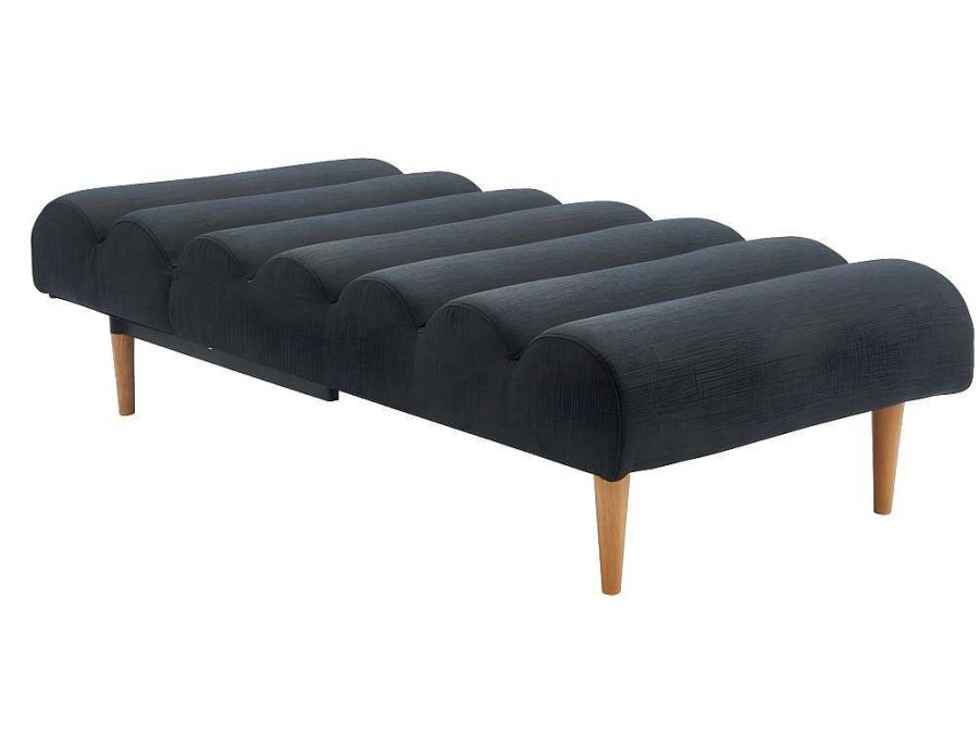 Chaise Longue | Vente-unique Chaise Longue Convertivel Em Cama Em Tecido Cinzento Escuro - Cival