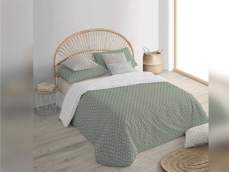 Textil De Casa | Purline Housse De Coussin 100% Coton 1 Piece Vert Moderne Imprime 50X50