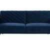 Sofa Cama Clic-Clac E Dobravel | Vente-unique Sofa Cama De 3 Lugares Convertivel Em Cama Em Veludo Azul Escuro - Joris