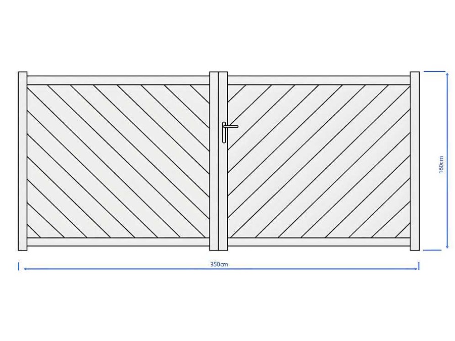 Porta E Portao | EXPERTLAND Portao De Batente Aluminio C350 X A160 Cm Antracite - Zerano