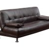 Sofa Cama Clic-Clac E Dobravel | Vente-unique Sofa Cama Clic Clac Em Pele Sintetica Castanho - Maxime