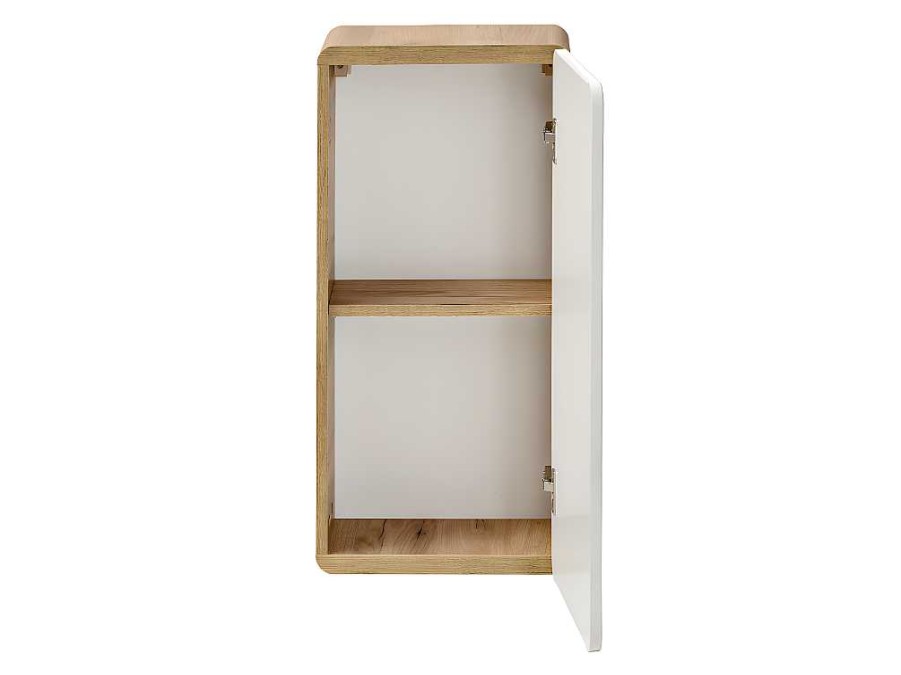 Coluna De Casa De Banho | Vente-unique Coluna De Casa De Banho Cor Natural E Branca C35 X L22 X A75 Cm - Aruba