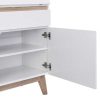 Secretaria | Vente-unique Secretaria Com 2 Portas E 2 Gavetas Mdf Branco E Natural - Rilesa