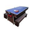 Jogo De Interior | ELITESHOPPING Mesa De Bilhar 7 Pes Multijogo Vermelho Air Hockey + Ping Pong - Stark Com Bancos