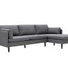 Sofa De 4 Lugares | Vente-unique Sofa De Canto Reversivel Em Tecido Cor Cinza - Makao