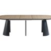 Mesa De Jantar | Vente-unique Mesa De Jantar Extensivel De 8 A 14 Lugares Mdf E Metal Natural Claro E Preto - Felanio
