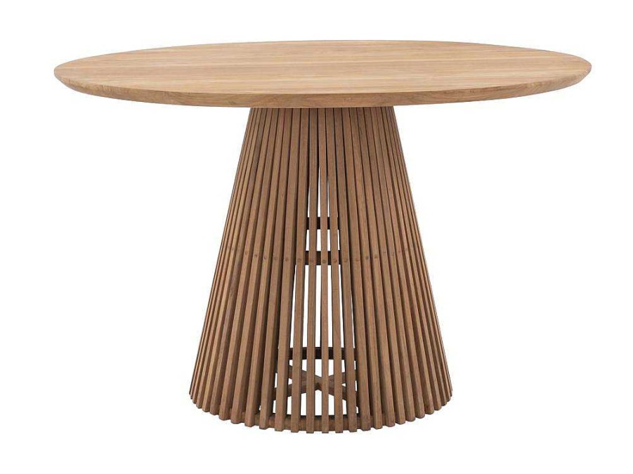 Mesa De Jantar | MYLIA Mesa De Jantar De Jardim Em Teca D. 120 Cm Natural Claro - Triani