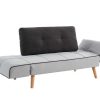 Sofa Cama Clic-Clac E Dobravel | Vente-unique Sofa Cama Clic Clac Em Tecido Cor Cinza Claro E Antracite - Ebaty Ii