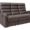 Sofa De Relaxamento Manual | Vente-unique Sofa De 3 Lugares Relax Em Tecido Castanho - Giorgia