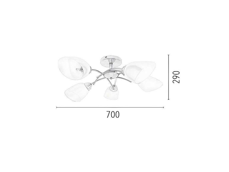 Promocoes Decoracao | EPIKASA Lampada De Suspensao Viletta, Cromio, Branco, 70X70X29 Cm, Epikasa