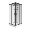 Cabine De Duche | Shower & Design Cabine De Duche De Hidromassagem Quadrada Preto Fosco E Branco C90 X L90 X A215 Cm - Tanito