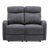 Sofa De Relaxamento Manual | Vente-unique Sofa De 2 Lugares Articulado Em Tecido Cinza - Evelyn