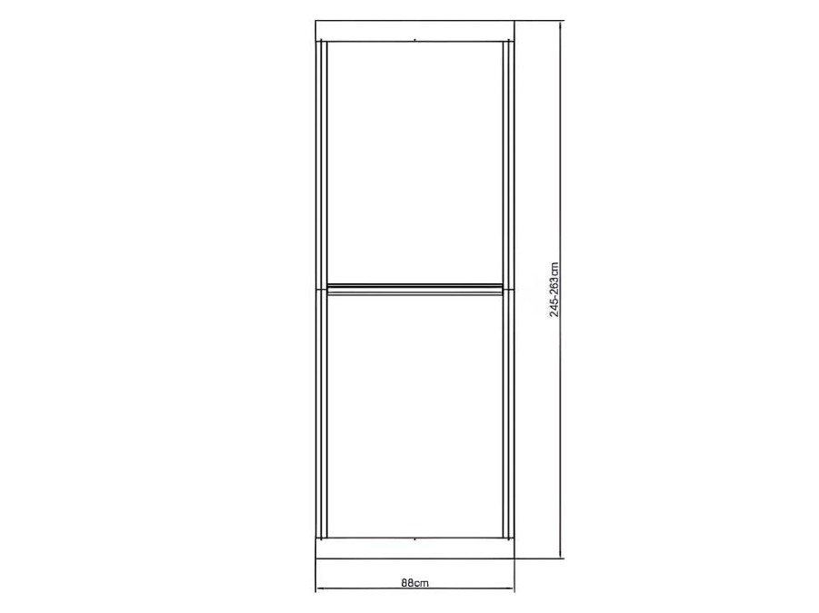 Divisoria De Interior | Vente-unique Divisoria Envidracada Em Aluminio L88 X A245 Cm Antracite - Altura Ajustavel - Sagar