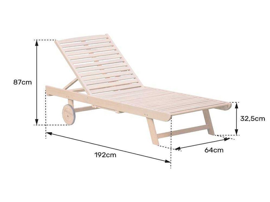 Espreguicadeira | Happy Garden Acacia Dobravel Sunlounger Kanawa