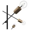 Candeeiro De Pe | OZAIA Candeeiro Com Multiplas Lampadas Estilo Industrial Klepton - Metal - 49,5 X 28,5 X 146,5 Cm - Preto E Dourado