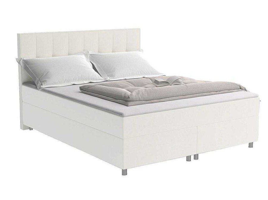 Cama Boxspring, Cama Continental | Ysmée Conjunto Completo Boxspring Siero Da Ysmee 180 X 200 Cm Tecido Cor Marfim