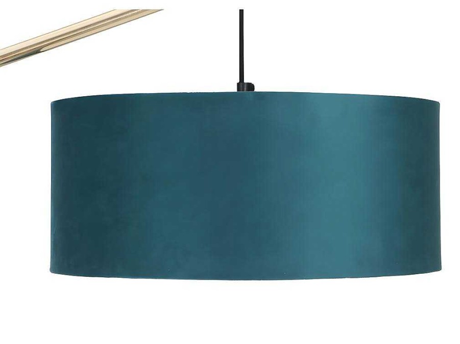 Candeeiro De Pe | OZAIA Candeeiro De Pe Em Arco Estilo Art Deco Latao E Marmore Em Veludo De A. 164 Cm Cor Azul-Esverdeado - Nour