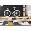 Tapete Escandinavo | OZAIA Tapete Geometrico 160 X 230 Cm Em Polipropileno Amarelo, Cinza E Azul Estilo Escandinavo - Geomie