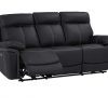 Sofa De Relaxamento Eletrico | Vente-unique Sofa De 3 Lugares Relax Eletrico Em Pele Preto - Isiris