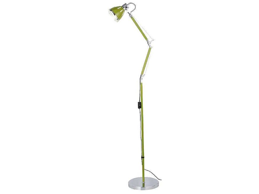 Candeeiro De Pe | EPIKASA Candeeiro De Chao Jerona, Verde, Cromado, 27,5X27,5X180 Cm, Epikasa