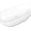Banheira De Pousar | Shower & Design Banheira Classica Oval De 240 L Dimensoes 170 X 75 X 60 Cm Cor Branco Em Acrilico - Mobula