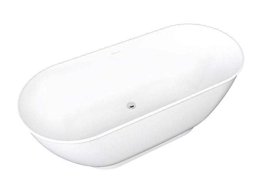 Banheira De Pousar | Shower & Design Banheira Classica Oval De 240 L Dimensoes 170 X 75 X 60 Cm Cor Branco Em Acrilico - Mobula