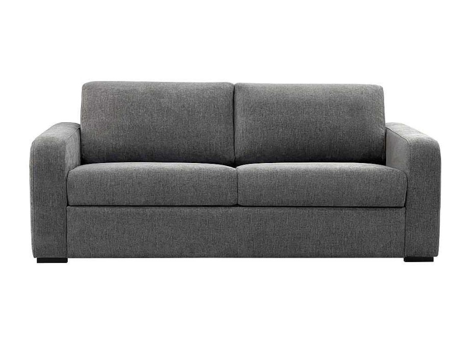 Sofa Cama De Abertura Rapida | Vente-unique Sofa De 3 Lugares Convertivel Abertura Rapida Tecido Matizado Cinza Antracite, Cama 140 Cm E Colchao 14 Cm - Bevis