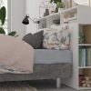 Cabeceira E Ponte De Cama | Vente-unique Cabeceira De Cama Com Espacos De Arrumacao De 160 Cm Em Branco E Carvalho - Nastia