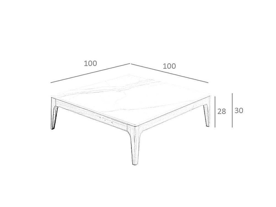 Mesa De Centro | Angel Cerda Mesa Cafe Quadrada Com Tampo De Calacatta Imitando Vidro De Marmore Sobre Estrutura De Madeira 2042