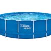 Piscina | Vente-unique Piscina Tubular Redonda Azul Com Bomba De Filtro De Cartucho De D457 X A122 Cm - Lacanau