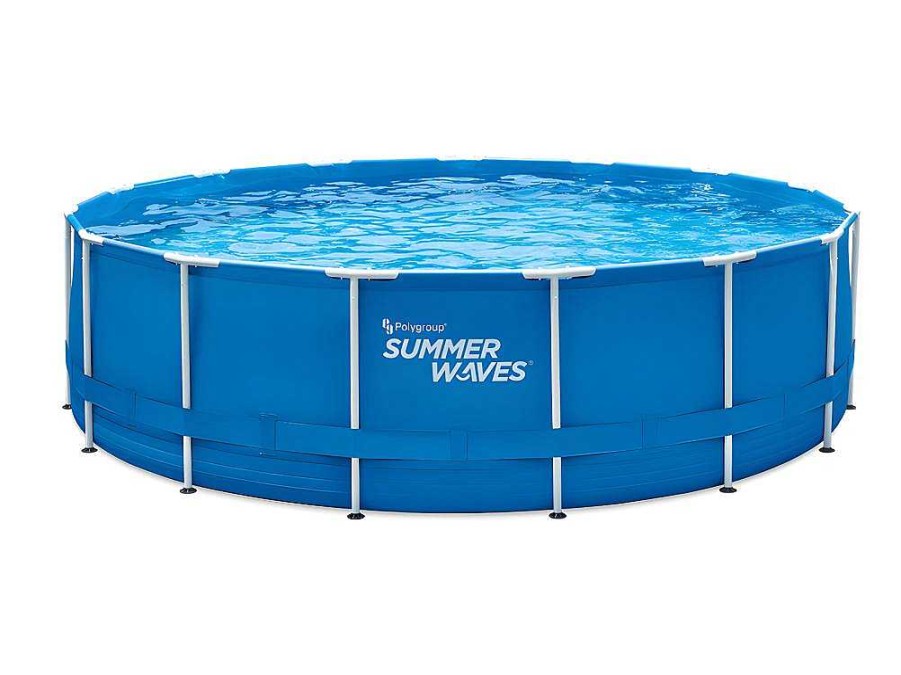 Piscina | Vente-unique Piscina Tubular Redonda Azul Com Bomba De Filtro De Cartucho De D457 X A122 Cm - Lacanau