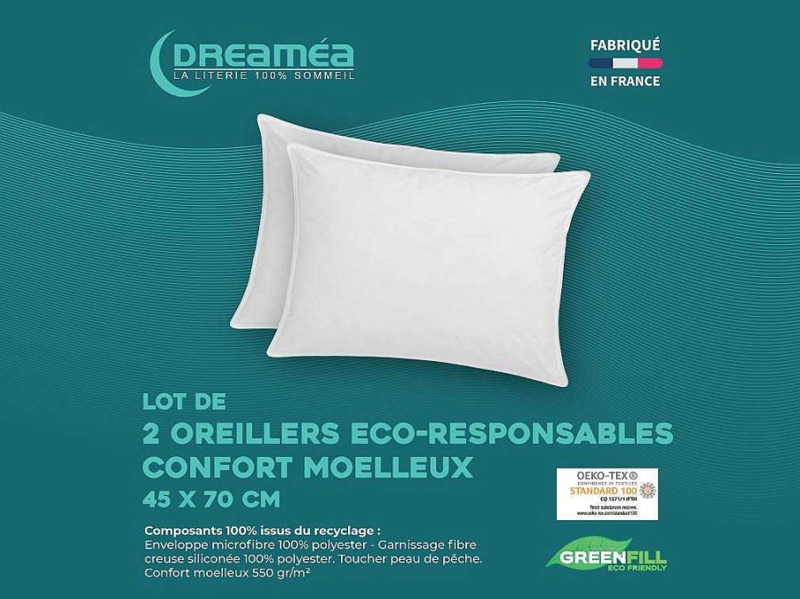 Almofada | DREAMEA Conjunto De 2 Almofadas Recicladas De 45 X 70 Cm Da Dreamea Com Capa 100% Microfibra - Rosa