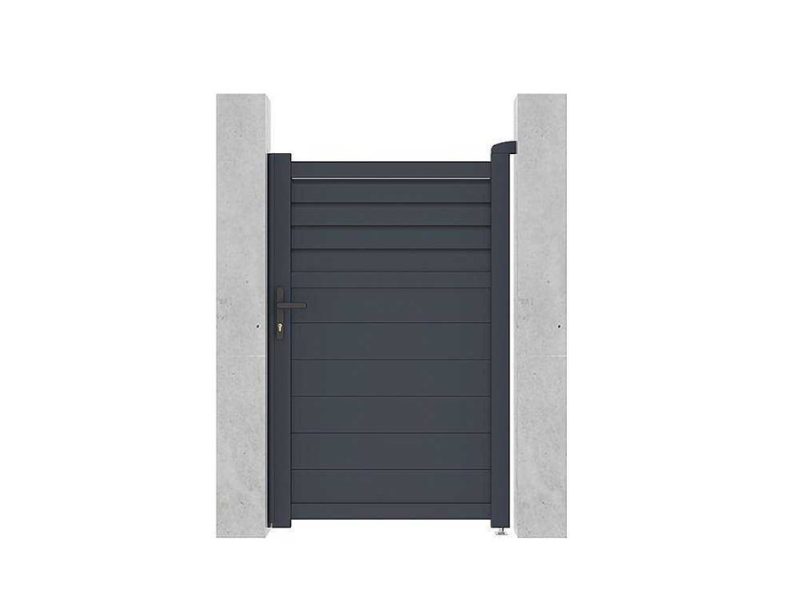 Porta E Portao | EXPERTLAND Porta De Batente Em Aluminio Estilo Persiana De C103 X A166 Cm Cor Antracite - Viazo