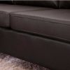 Sofa Em Pele Sintetica | Vente-unique Sofa De Canto Reversivel Em Pele Sintetica Castanho - Ackley