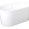 Banheira De Pousar | Shower & Design Banheira Classica Oval De 180 L Dimensoes 130 X 71 X 58 Cm Cor Branco Em Acrilico - Apogon