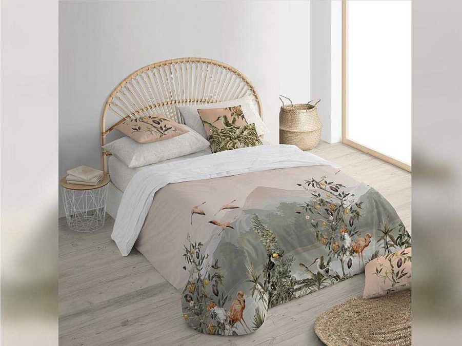 Roupa De Cama | Purline Housse De Couette 100% Coton 1 Piece Rose Paysage 200X240