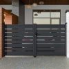 Porta E Portao | EXPERTLAND Portao De Batente Perfurado Motorizado Antracite Em Aluminio De C305 X A183 Cm - Primo