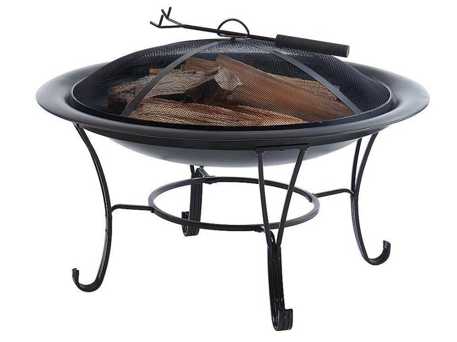 Barbecue, Braseiro De Jardim, Plancha | Vente-unique Braseiro De Jardim Redondo Em Aco Mizar - D.75 Cm X A.55 Cm - Preto