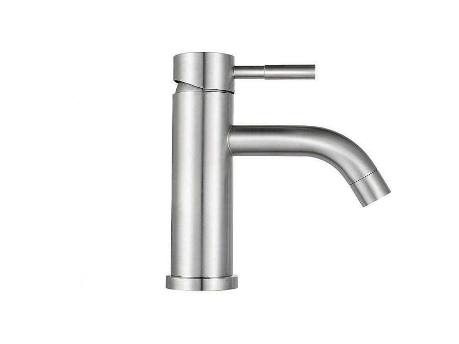 Torneira | Shower & Design Conjunto De 2 Torneiras Misturadoras Mecanicas Arredondadas Inox Cor Niquel Escovado A17 Cm - Salavan