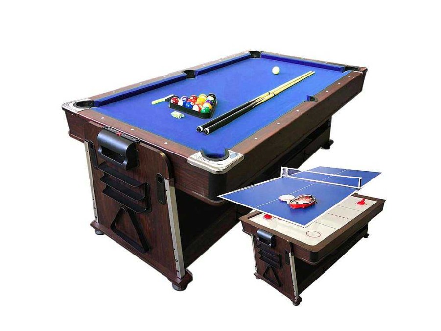 Jogo De Interior | ELITESHOPPING Mesa De Bilhar 7 Pes Multijogo Azul Air Hockey + Ping Pong - Stark