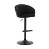 Promocoes Sala | Vente-unique Conjunto De 2 Bancos Altos Tecido E Metal Preto - Doraliz