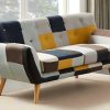 Conjunto De Sofa | Vente-unique Sofa De 3+2 Lugares Em Tecido Patchwork - Serti Ii