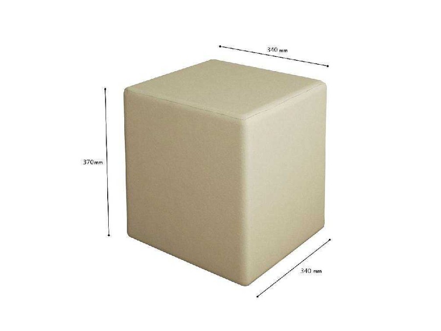 Puff | EPIKASA Pouf Milena, Creme, 34X34X37 Cm, Epikasa